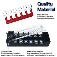 15A 4P+5P+6P Terminal Blocks 600V 15A Ground Circuit Dual Row Bus Bar