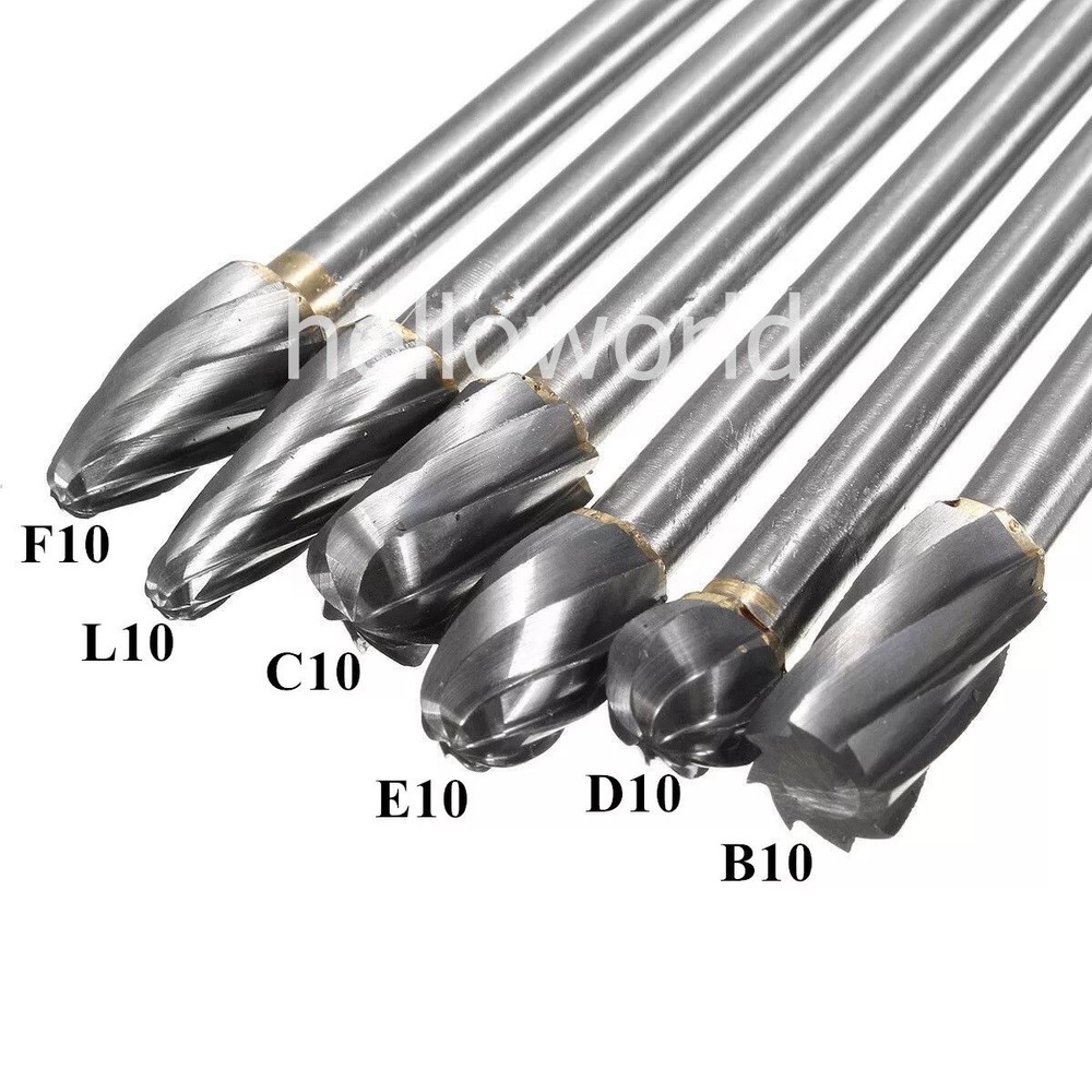 10mm Aluminum Cut Rotary Burr 150mm Long Tungsten Carbide Burs 1/4″ 6mm Shank