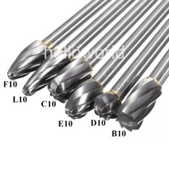 10mm Aluminum Cut Rotary Burr 150mm Long Tungsten Carbide Burs 1/4″ 6mm Shank