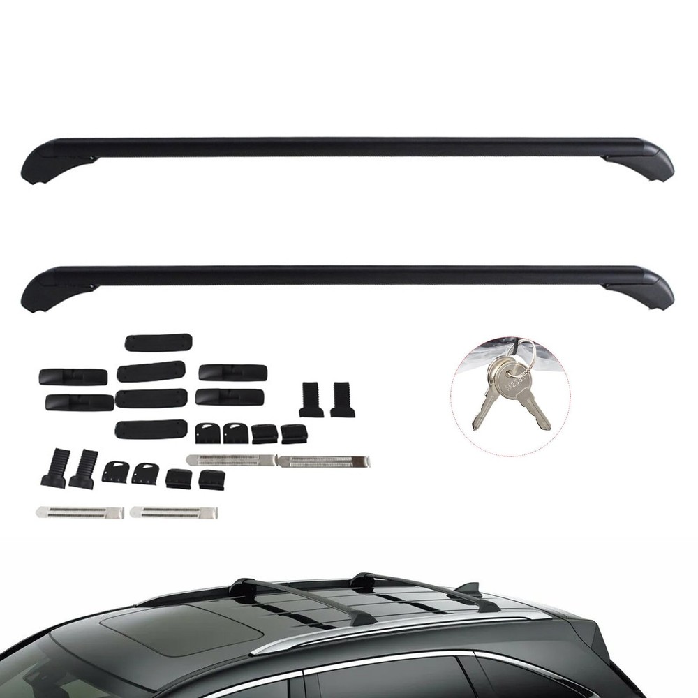 Universal Car Top Luggage Roof Rack Cross Bar 43.3 inch Adjustable Window Frame