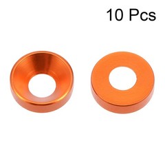 10 Pcs 12mm x 5mm x 3mm Aluminum Alloy Countersunk Washer Orange