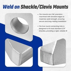 Weld on Shackle Clevis Mounts 1″ Thick Steel for Offroad Trucks, Trailers, Hy…