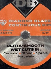 DIAMONDBACK DB-10CR Continuous Rim Wet Cut Diamond Blade Concrete 10 inch – NEW