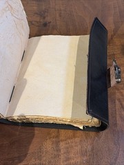 Handmade Leather Spell Book Journal Tiger Eye Stone Clasp ~100 Pages