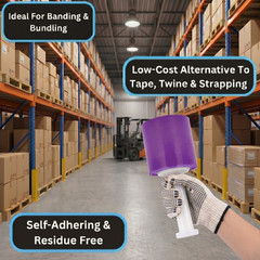 24 Rolls 5″x 1000′ 80 Gauge Cast Narrow Banding Stretch Shrink Flim Wrap Purple