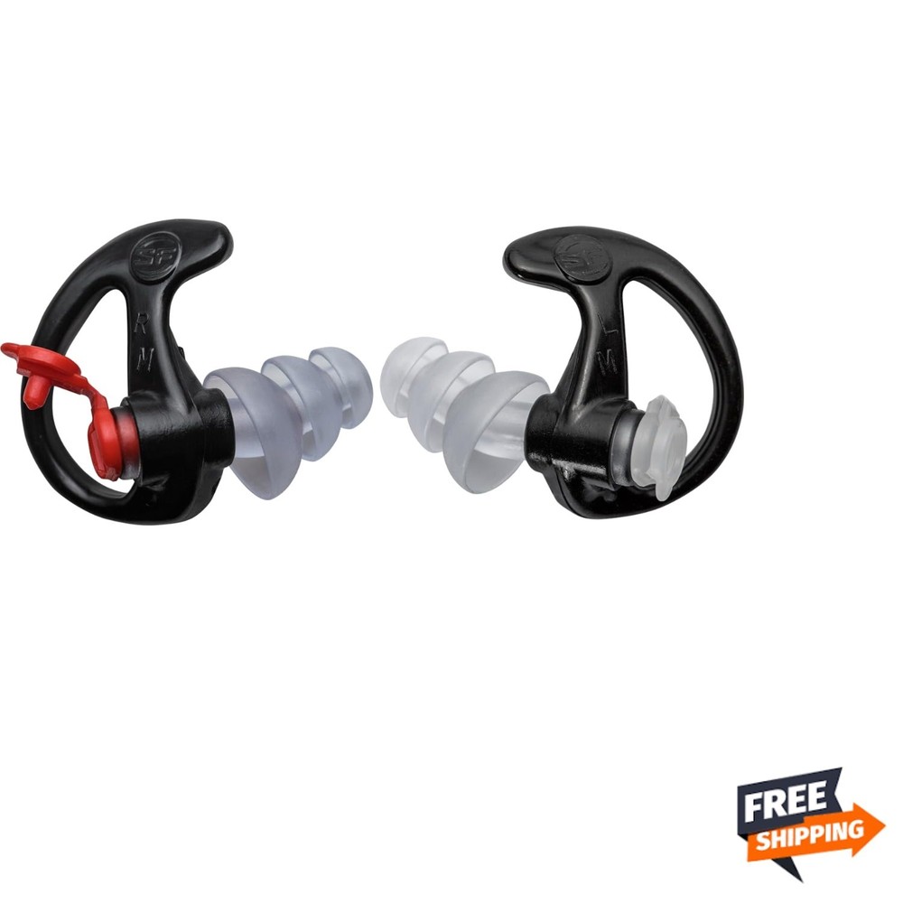 EP4 Sonic Defenders Plus: Triple-Flanged, Reusable Black Earplugs for Protection