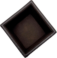 Square Pen Holder Leather Pencil Cup Desktop Caddy Stationery Organizer Black