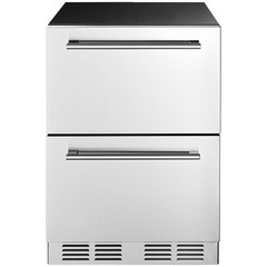 24 Inches Undercounter Refrigerator Stainless Steel Dual Drawer Fridge for Home