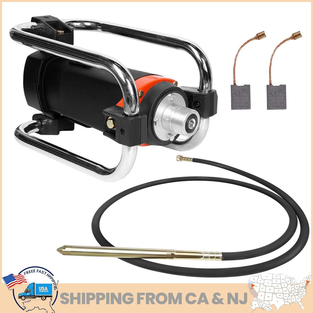 1500W Power Concrete Vibrator Tools, 16000 VPM Portable Cement Concrete 15Ft Rod