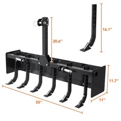 💎55″ Tow Behind Box Scraper Box Blade 3-Point Quick Hitch For Cat 0 Cat 1 Tract