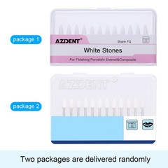 36pcs AZDENT Dental Flame White Stone Polishing FG Burs Abrasion Point Bur FL2