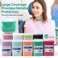 50pcs Waterproof Patient Bibs Dental 13×18″ Bibs 3Ply Medical Tattoo Towel Cover