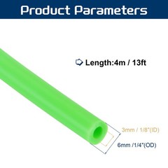 13 Ft(4M) Latex Rubber Tubing, 1/8″(3mm)ID 1/4″(6mm)OD, Green