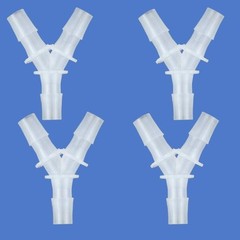Quickun 3/8″ Hose Barb Fitting Y Shaped Adapter Pack of 4