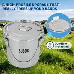 ⚡Electric Automatic Goat Milking Machine 3L W/304 Stainless Steel Bucket & Tubes