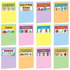 Fuutreo 12 Pcs Pastel Plastic Oversized Wall Pockets 12.6″ x 9.4″