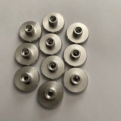 (10) Aluminum Knurled Knob , 10-32″ Tapped Thru , 3/8″ Base Dia. Free Shipping!!