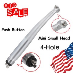 10Pcs Dental High Speed Handpiece Push Pedo Mini Small Head 4-Holes Fit Kid US