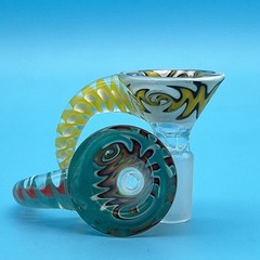 Reversal Wig Wag Funnel Handle Glass Slide Bowl 14mm 18mm Tobacco Hookah Bong