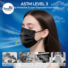 ASTM Level 3 Highly Protective Disposable 3 Ply Face Masks with Individual Packa