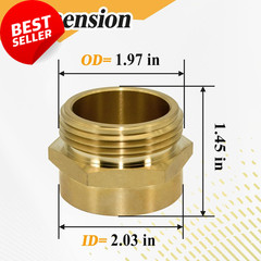 1-1/2″ NPT Female x 1-1/2″ NST Male Brass Hex Fire Hose Adapter Fitting