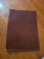 Vintage Brown Leather Portfolio Corporate Monogram Littelfuse