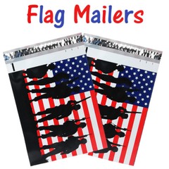 10×13 Patriotic Poly Mailers, Designer Shipping Custom Boutique Flag Envelopes