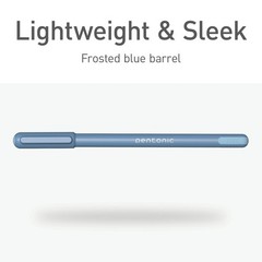 Pentonic Blue Ballpoint Pens 10 Count 0.7mm Fine Point Frosted Barrel