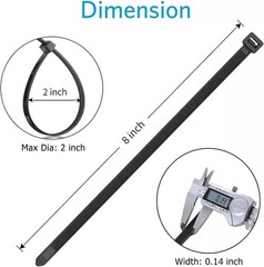 8″ Black Cable Ties 100 Count | Heavy Duty 40 lb Zip Ties For Indoor and Outdoor