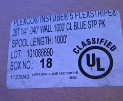 1 NEW PLEXCO INSTUBE 5 26T 1/4″ .040 1000′ CL BLUE STP PK NNB ***MAKE OFFER***