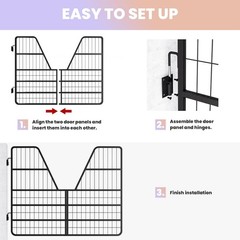 52″W x 42″H Horse Stall 3 Layers Steel Gate for Horse Heavy Duty Horse Gate