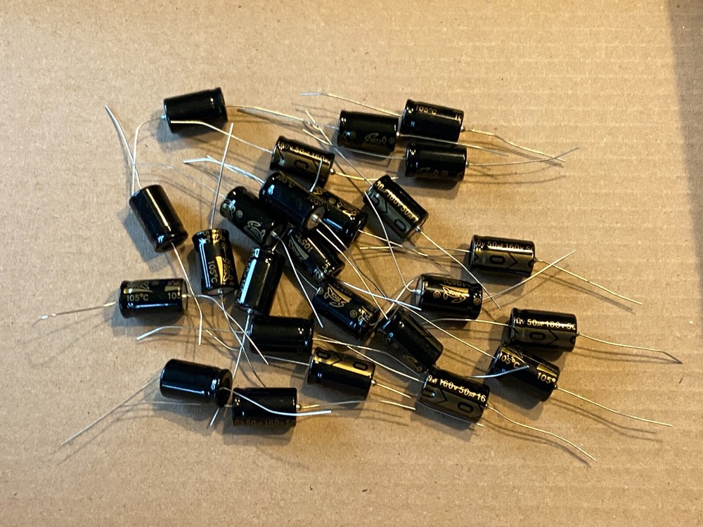 25pc Electrolytic Capacitor Axial 2000hr +105℃ RoHS 50uF 160V φ13x21mm Supertech