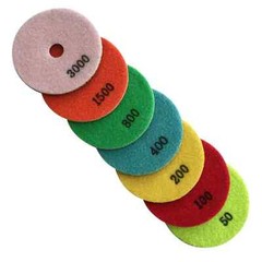 Wet Stone Polishing Set (7pc) 4″ #50 100 200 400 800 1500 3000 Granite Marble