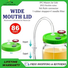Upgraded Lliquid Culture Lid with Tubing for Media Extraction Standard Mason Jar