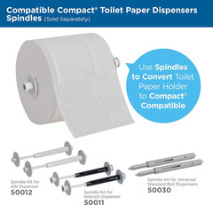 Compact® Coreless Spindle for ASI Dispenser by GP PRO (), 50012, Gray, 2 Spindle