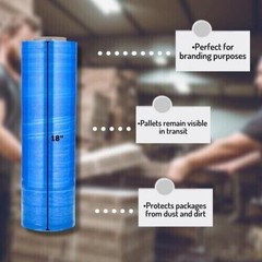 1 Roll 18″x1500′ 80 Ga Moving & Packing Stretch Film Hand Shrink Wrap Dark Blue