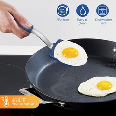 4 pcs Silicone Spatula, Heat 9.69 x 2.56 x 0.01, Gray, Blue, Black, Red