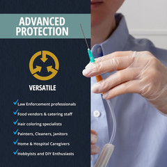 Disposable Medical Grade Vinyl Exam Gloves, Latex & Powder Free, Ultra-Strong, f
