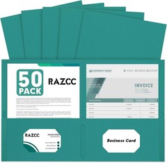 Two Pocket Folders, 50 Pack 2 Pocket Folders Fit Letter Size Paper, Paper