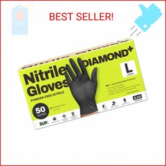 SUPER+ HEAVY DUTY Nitrile Gloves 8 Mil Diamond Texture Disposable Chemical Resis