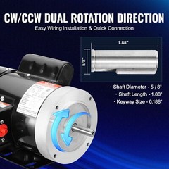 0.75HP Electric Motor AC 115V/230V 56C Frame Air Compressor Motor Single Phase