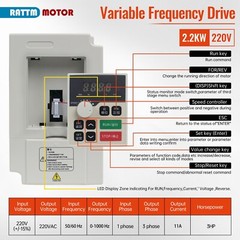 US SHIP】2.2KW 220V Water Cooled Spindle Motor ER20+VFD Driver+80mm Spindle Clamp