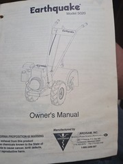 Roto Tiller-Earthquake Model 5020 Owners Manual Ardisam Inc.