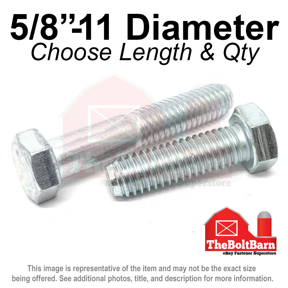 5/8″-11 Grade 5 Hex Cap Screws COARSE Thread USS Hex Bolts (Pick Length & Qty)