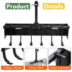 💎55″ Box Blade for Tractor 3 Point Hitch Box Scraper for CAT-0 & CAT-1 Black
