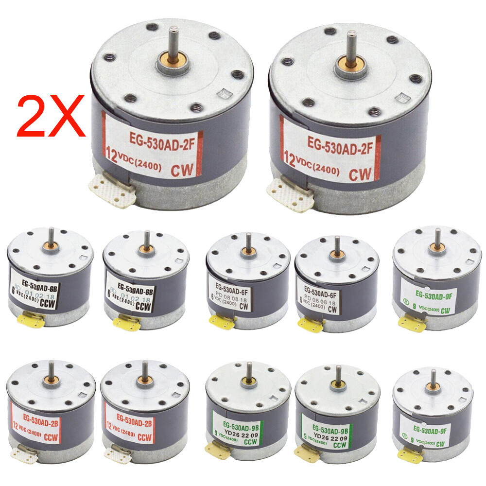 2x 530 Motor DC 6V 9V 12V 2400RPM-EG-530AD-2B/2F Micro-motor CW/CCW DIY Parts