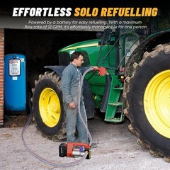 21V Cordless Electric Kerosene Transfer Pump 12GPM Fuel Diesel Pump Kit 4000mAh