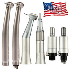 NSK Style Dental High/Low Speed Handpiece Kit E-generator LED Turbine 2/4Hole DM