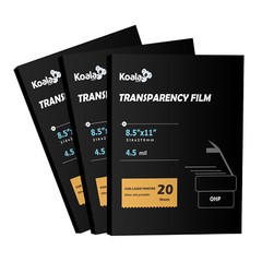 Koala Clear Transparency Film for Laser Overhead Projector Copier 60Sheet 8.5×11