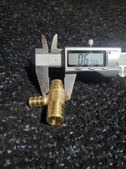 (QTY 8) RIFENG F1807PW-G 0.6″ x 0.6″ x 0.4″ PEX REDUCING TEE BRASS CRIMP FITTING